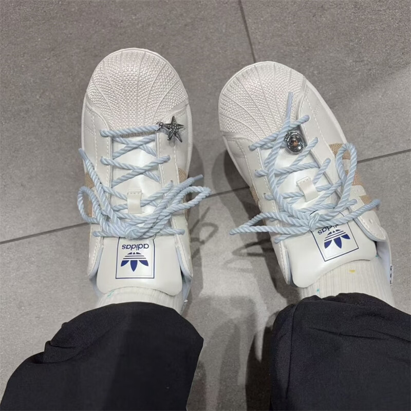 阿迪达斯三叶草辛苦女鞋秋季新款SUPERSTAR II 贝壳头板鞋LB9763