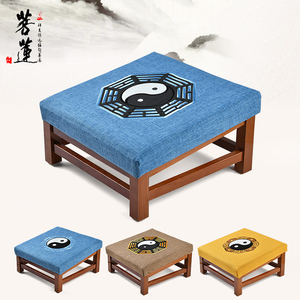 菩莲拜椅绣八卦图橡木原木实木跪拜家用磕头拜神拜垫寺庙道观拜凳