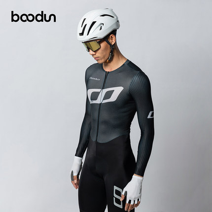 Boodun新款连体骑行服长袖女春夏季公路自行车运动竞技男骑行装备