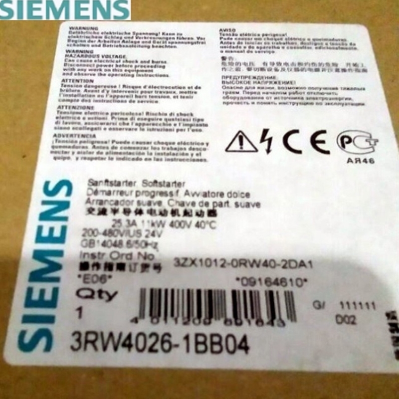 3RW4 026-1BB04软启动器3RW4O26-1BBO4 3RW40261BB04