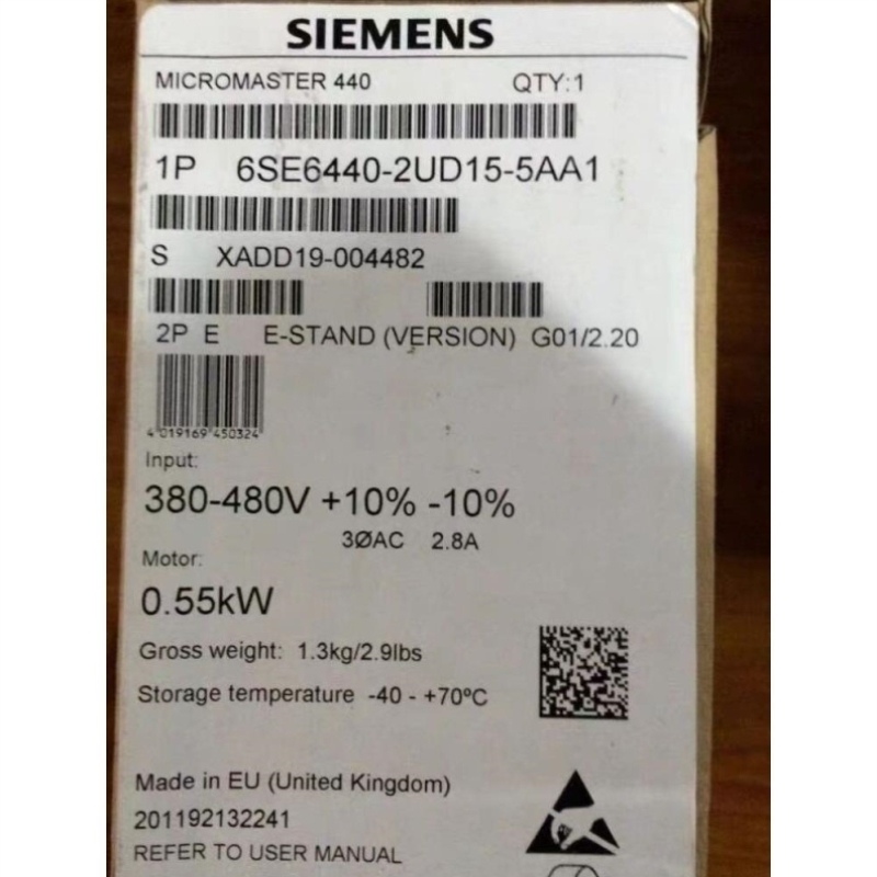 6SE6440-2AD22-2BA1MM440带内置过滤器 6SE64402AD222BA1