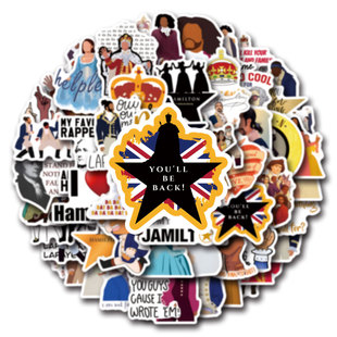 55张音乐剧汉密尔顿贴纸装饰行李箱笔记本电脑吉他贴画 Hamilton