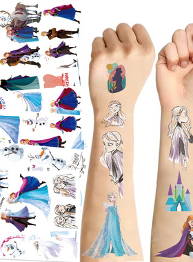 新款正版冰雪奇缘艾莎公主安娜纹身贴纸儿童玩具礼物 frozen Elsa