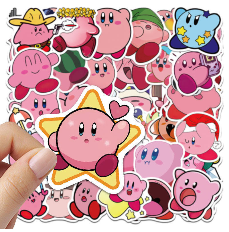 可爱星之卡比游戏贴纸防水易撕