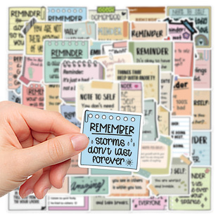 50张 reminder 提醒便签励志贴纸行李箱电脑手账手机壳贴画奖励