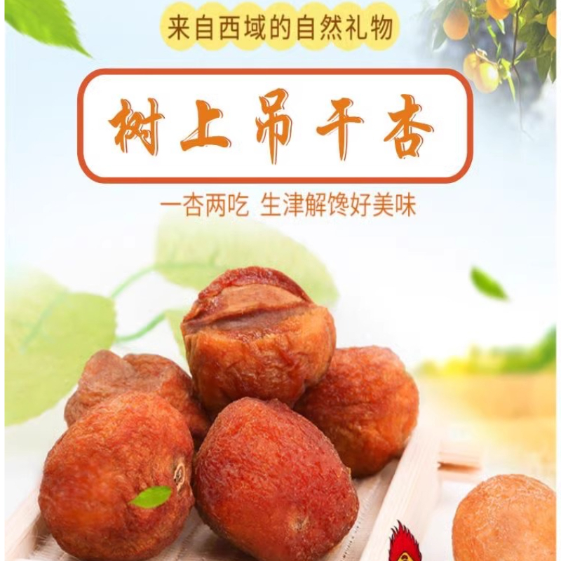 新疆树上吊干杏干500g 风干吊干杏吊杏干新货吊死干杏干新疆特产
