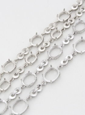 雪之心女925纯银镶嵌宝石手链托