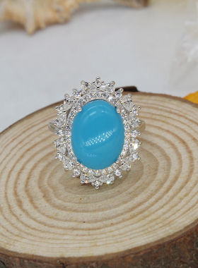 纯银豪华风满钻戒指空托