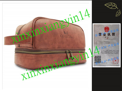 Cevetta Leather Toiletry Bag For Men (Dopp Kit) with free Tr