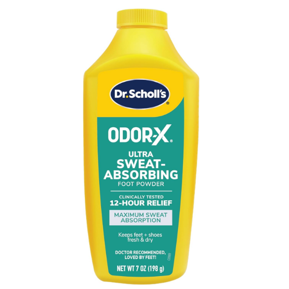 Dr. Scholl's Odor-x Sweat Absorbing Foot Powder, 7 Ounce