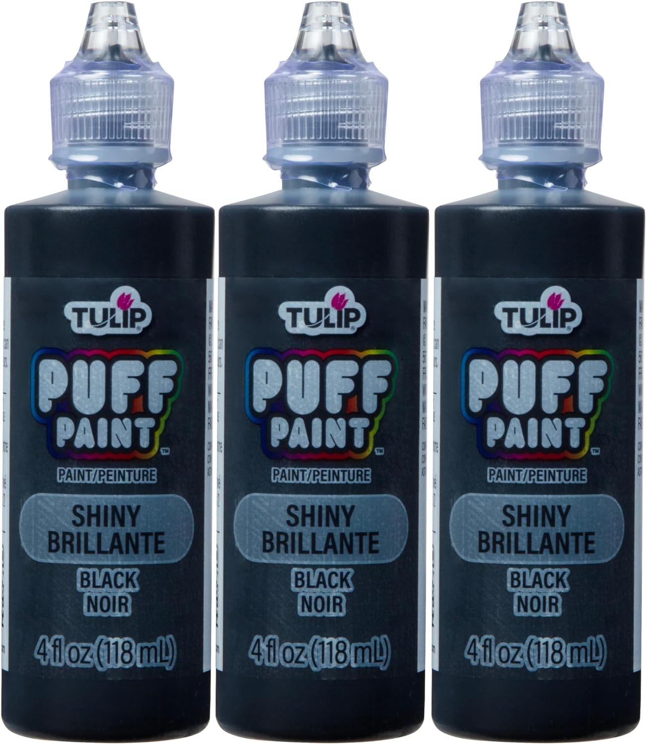 美国 Tulip Dimensional Fabric Paint 4 oz Slick Black 3 Pack