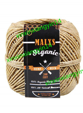 Malxs Organic Beeswax Hemp Wick - DIY Natural Candle Wicks