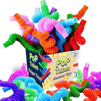 Bowiln Pop Tubes Fidget Toys Party Favors Kids, 30 Pcs