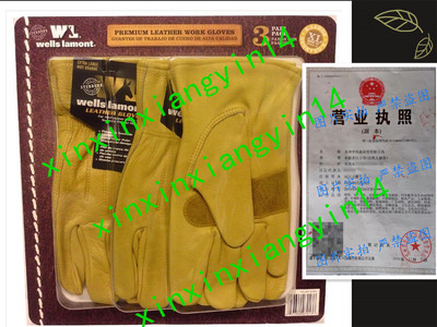 美国 WELLS 真皮工作手套 LAMONT LEATHER GLOVE 3双装 X-Large