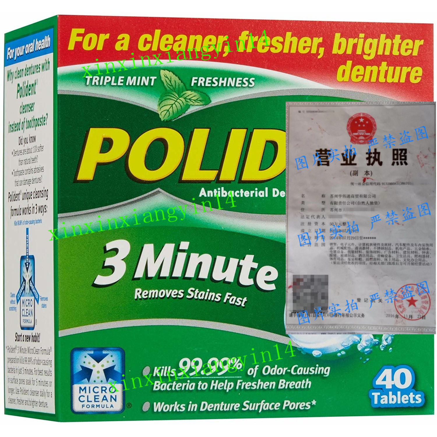Polident 3-minute for cleaner fresher and brighter denture