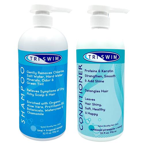 TRISWIM Hair Care Swim Shampoo and Conditioner 32 Fl Oz