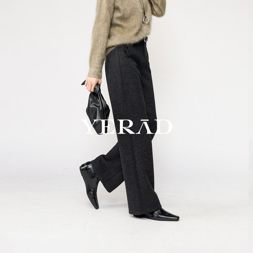 娅丽达羊毛醋酸阔腿裤女冬