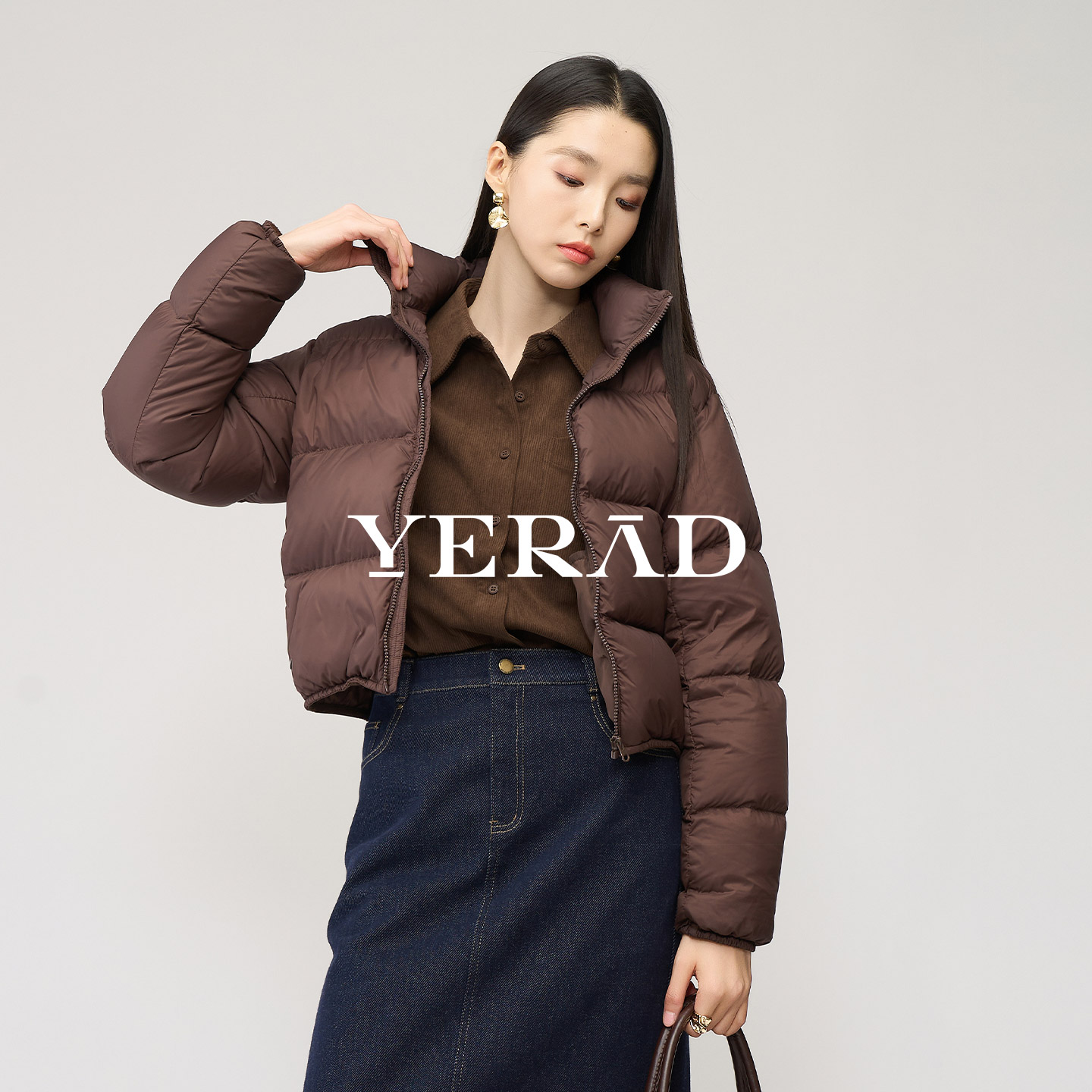 娅丽达条绒长袖衬衫女