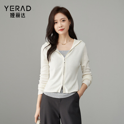 娅丽达连帽针织衫女秋