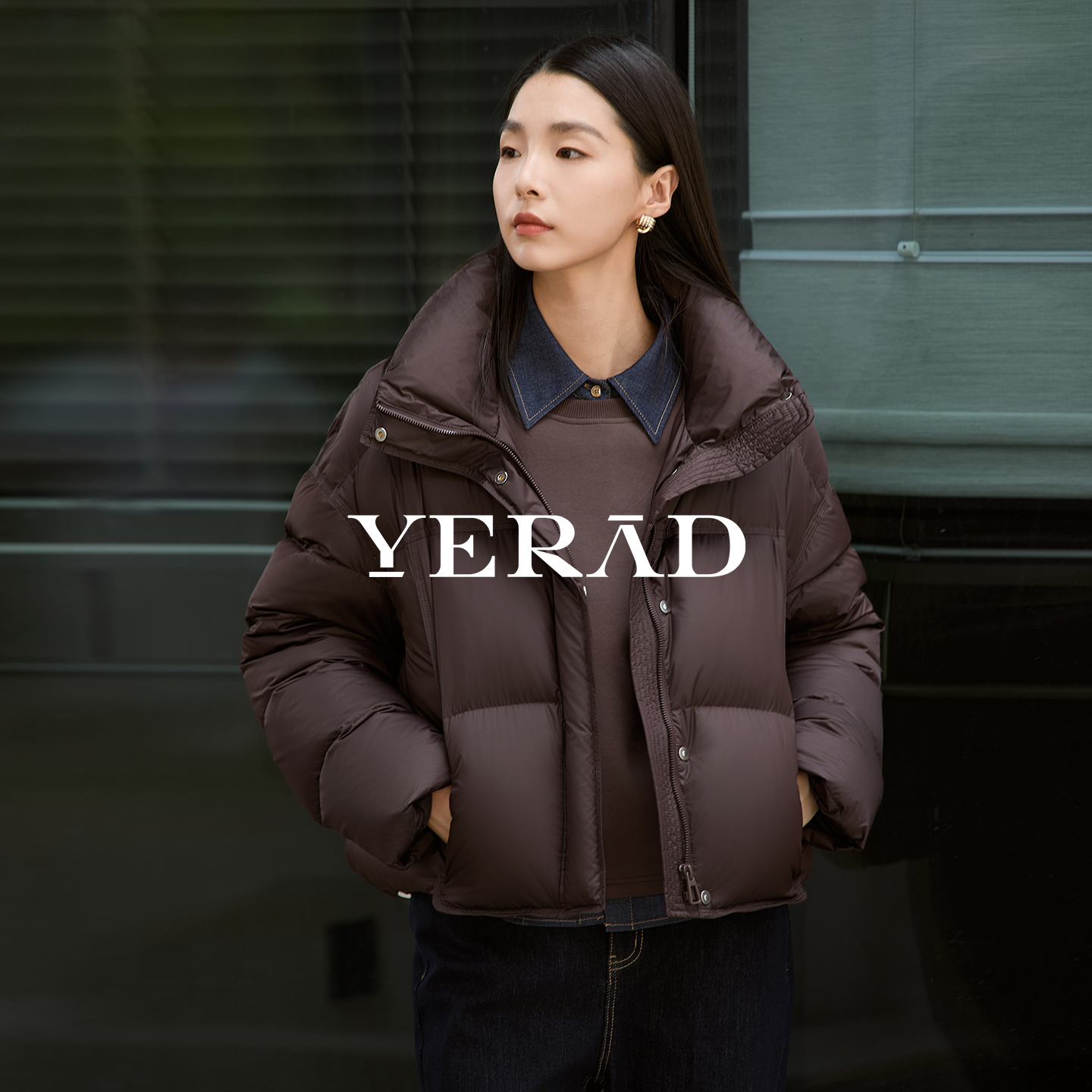 娅丽达立领鸭绒羽绒服女