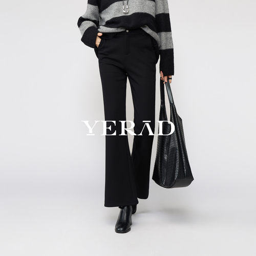 娅丽达加绒高弹针织微喇裤女冬