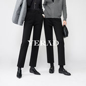 女冬季 裤 新款 娅丽达加绒直筒裤 通勤黑色休闲女裤 西装 子九分烟管裤