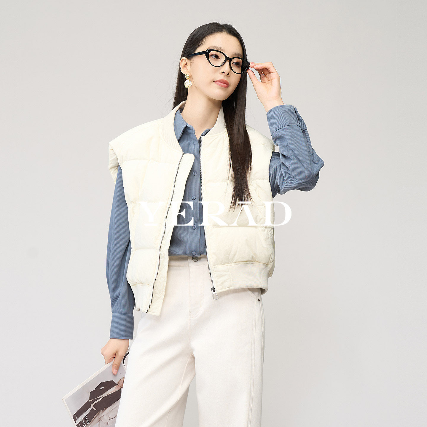 娅丽达条绒长袖衬衫女