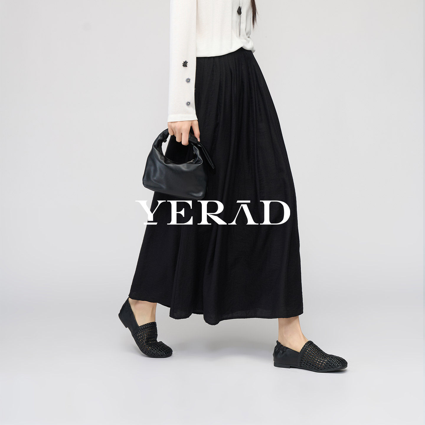 娅丽达法式含亚麻压褶黑色a字半身裙女2026春季新款休闲出游长裙,女装/女士精品,半身裙,淘宝优惠券,粉丝福利购,淘宝优惠卷