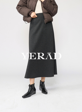 娅丽达高腰羊毛醋酸微光繁星半身裙女25秋冬新款银丝伞裙长裙