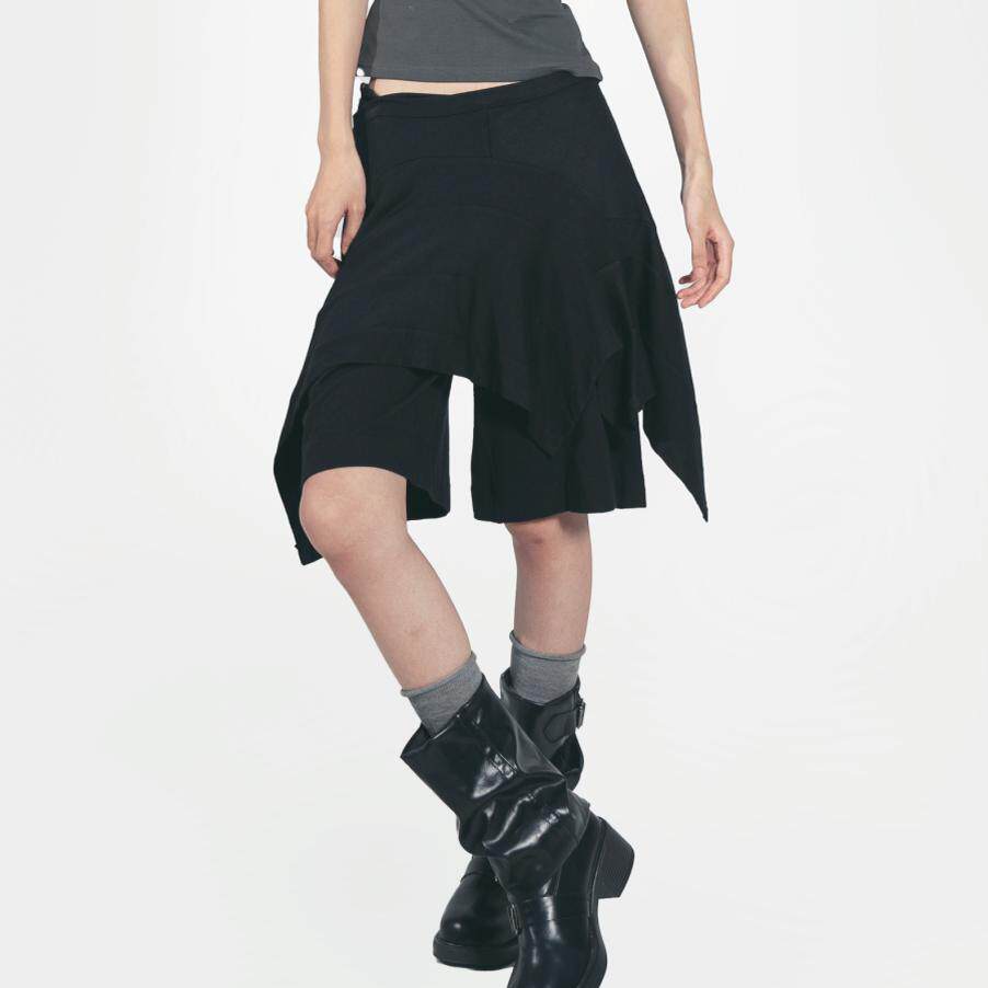 AXIS OF 纯色宽松直筒高弹两面穿褶皱系带中腰休闲裤中裤短裤