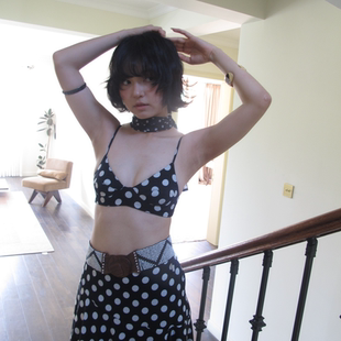 经典 弗拉明戈 复古三色波点内衣可外穿沙滩胸衣 AXIS