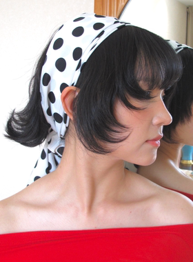 AXIS OF 弗拉明戈复古三色波点丝巾 时尚百搭头巾