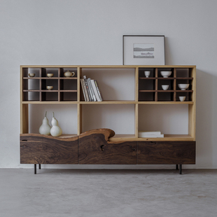 野木1978 云朵茶杯架玄关架陈列展示书柜现代简约侘寂原木新中式