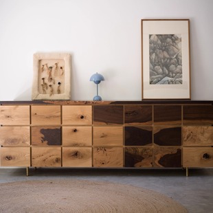 野木1978 茶之路斗柜侘寂风客厅多斗边柜黑檀结疤茶室家具新中式