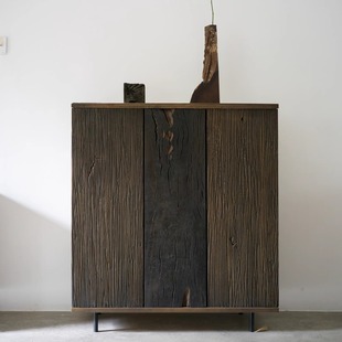 野木1978浓墨柜侘寂风玄关柜餐边柜储物收纳艺术现代设计做旧鞋 柜