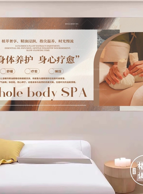 古法身体养护身心疗愈SPA装饰画 美容院养生会所房间墙面挂画海报