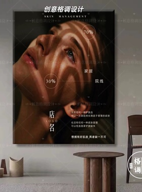 新款美业抗衰装饰画皮肤管理海报美容院医美机构墙壁广告宣传挂画