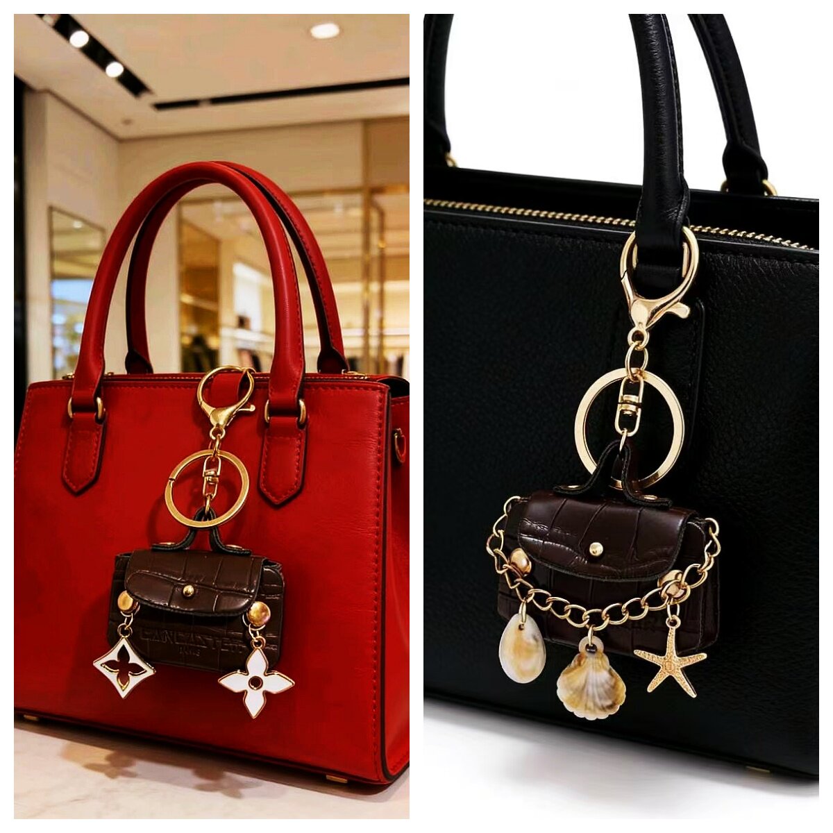 复古迷你零钱包钥匙扣包挂件miu风小包挂饰创意钥匙扣挂饰高级感