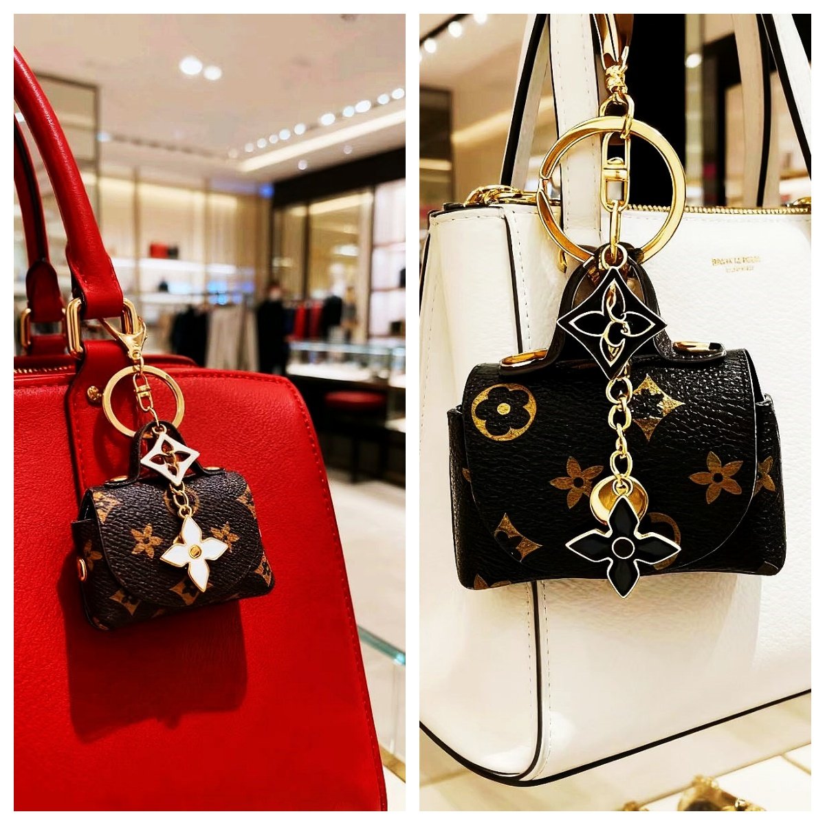 蓝牙耳机收纳包挂饰时尚百搭四叶草迷你零钱包钥匙扣汽车挂件