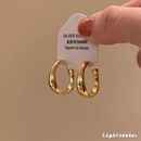 金色不规则C型耳钉金属感高级复古耳环女冷淡风秋冬气质百搭耳饰