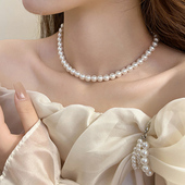 施家珍珠项链女款 2025新款 爆款 轻奢小众锁骨链高级感气质颈链配饰