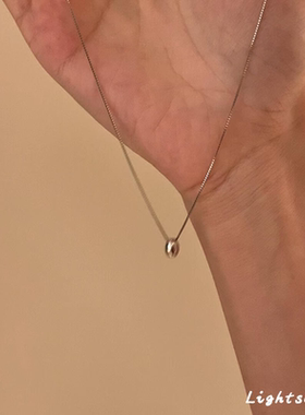 简约小银豆吊坠项链女轻奢气质百搭锁骨链精致小巧冷淡风颈链配饰