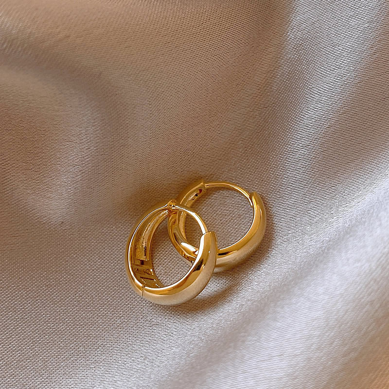 明星同款金色气质耳环女款高级感轻奢耳钉耳扣秋冬小众耳圈耳饰品