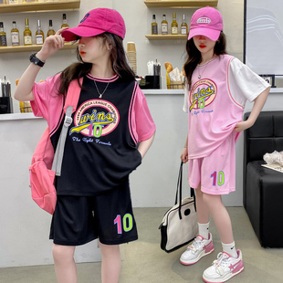 女童篮球服夏季儿童夏装套装女生球训练服衣女孩休闲速干运动队服