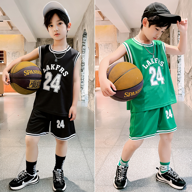 儿童篮球服男童夏季青少年球衣男孩速干运动套装背心中大童训练服
