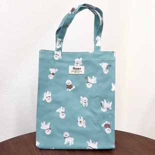 韩国进口DAMS可爱卡通小泰迪小狗防水饭盒便当手提包手提袋妈咪包