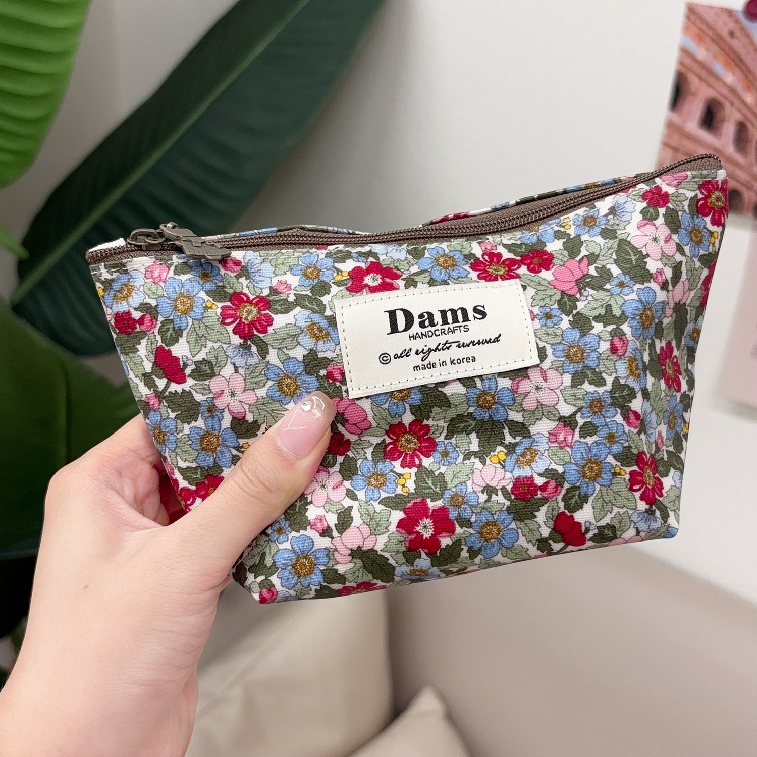 韩国文艺小清新花朵防水化妆包女