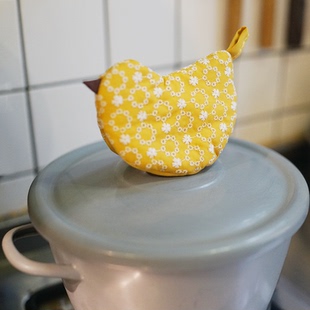 朴房 可爱小鸟布艺防烫隔热锅盖帽砂锅土锅隔热垫霜山可悬挂手套