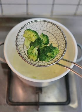 手工编织不锈钢漏勺捞饺子捞面