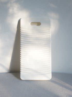 朴房 日本进口简约纯白迷你搓衣板洗内衣裤塑料洗袜子神器洗刷板